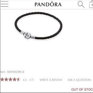 Pandora Black Leather Charm Bracelet